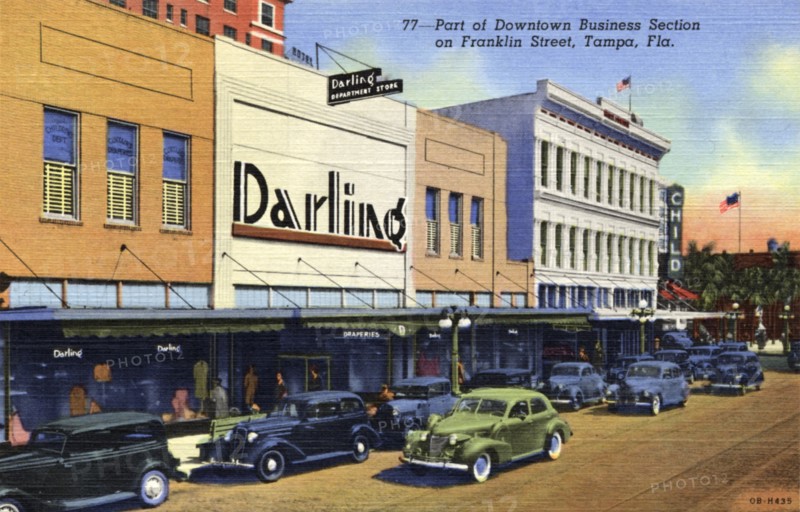 Part of the downtown business district, Franklin Street, Tampa, Florida, USA, 1940. Artist: Unknown