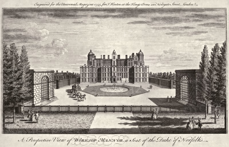 Worksop Manor, Nottinghamshire, 1755. Artist: Unknown