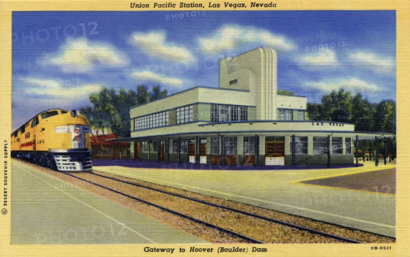 Union Pacific Station, Las Vegas, Nevada, USA, 1940. Artist: Unknown