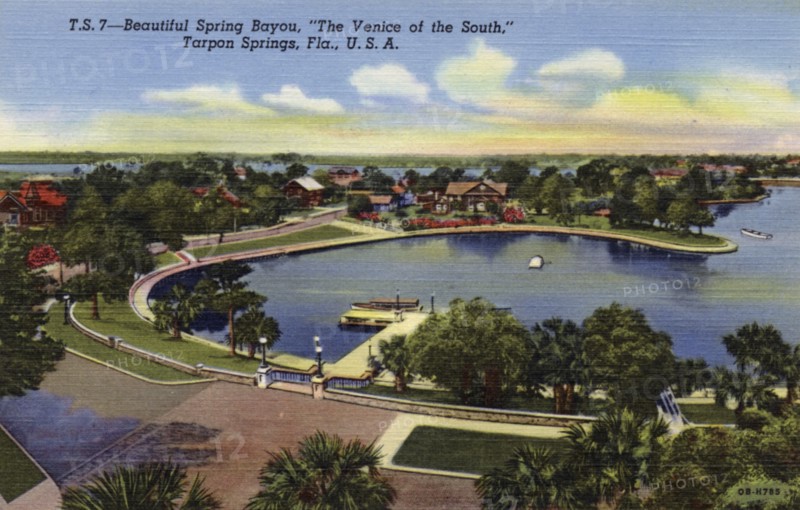 'Beautiful Spring Bayou, the Venice of the South, Tarpon Springs, Florida, USA', 1940. Artist: Unknown