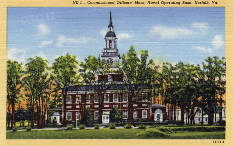 Commissioned Officers' Mess, Naval Operating Base, Norfolk, Virginia, USA, 1940. Artist: Unknown