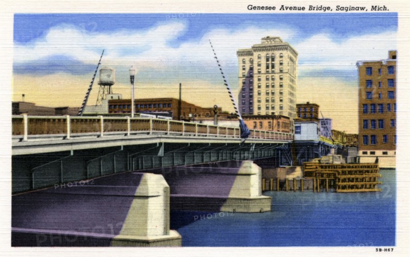 Genesee Avenue Bridge, Saginaw, Michigan, USA, 1945. Artist: Unknown