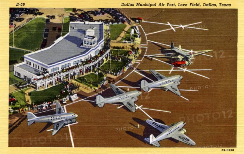 Dallas Municipal Airport, Love Field, Dallas, Texas, USA, 1942. Artist: Unknown