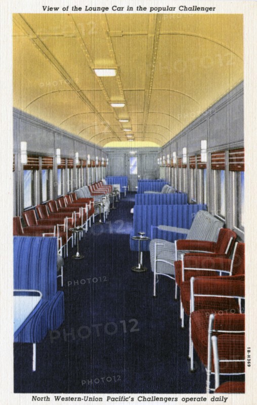 Lounge car on the North Western Union Pacific's popular 'Challenger' train, USA, 1941. Artist: Unknown