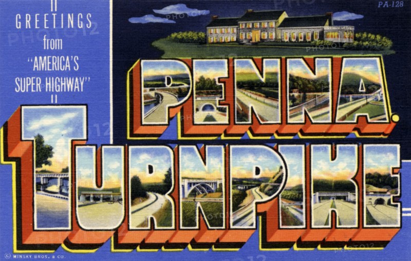 'Greetings from America's Super Highway, Pennsylvania Turnpike', postcard, 1941. Artist: Unknown
