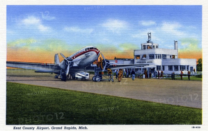 Kent County Airport, Grand Rapids, Michigan, USA, 1941. Artist: Unknown