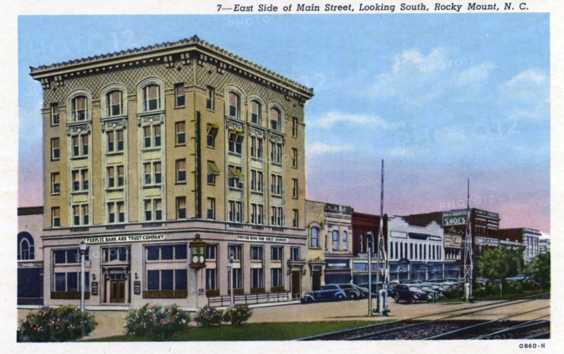 East side of Main Street, looking south, Rocky Mount, North Carolina, USA, 1940. Artist: Unknown