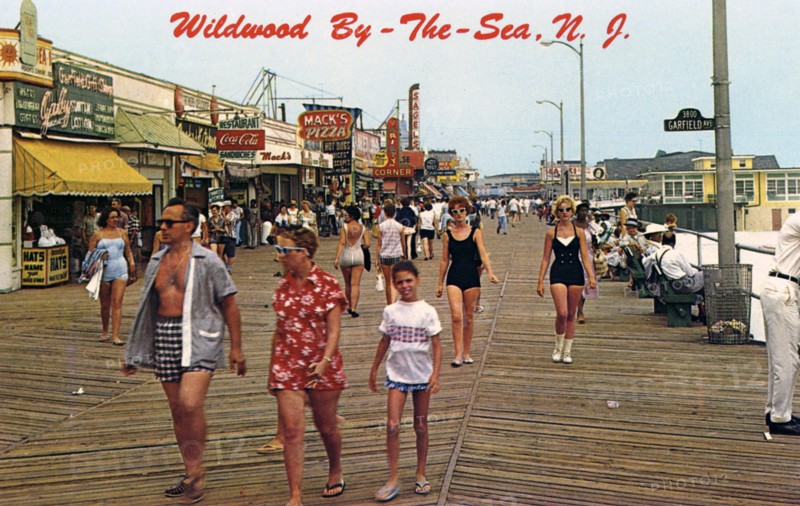 Boardwalk north of Garfield Avenue, Wildwood-by-the-Sea, New Jersey, USA, 1959. Artist: Lynn H Boyer Jr