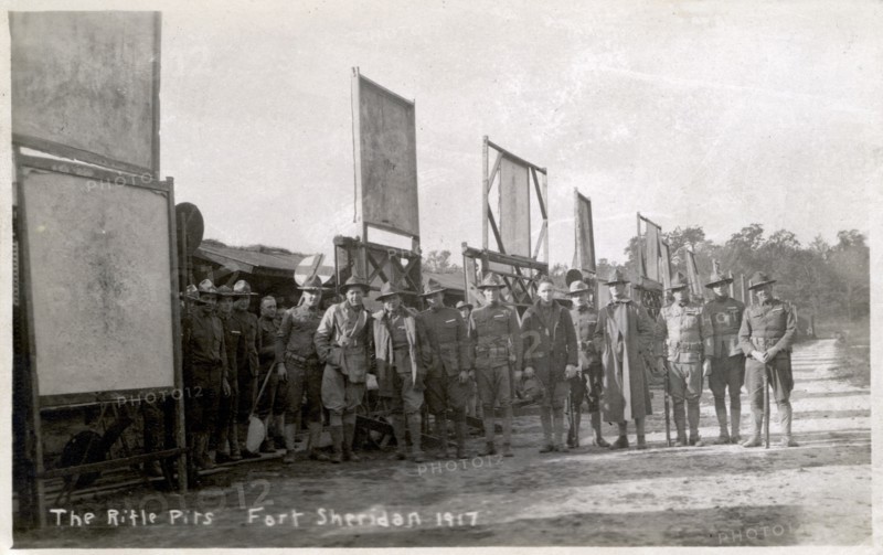 The rifle pits, Fort Sheridan, Illinois, USA, 1917. Artist: Unknown