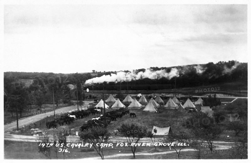 14th US Cavalry camp, Fox River Grove, Illinois, USA, 1920. Artist: Unknown