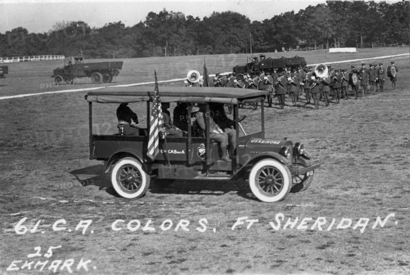 61st Cavalry Artillery colours, Fort Sheridan, Illinois, USA, 1925. Artist: Ekmark Photo