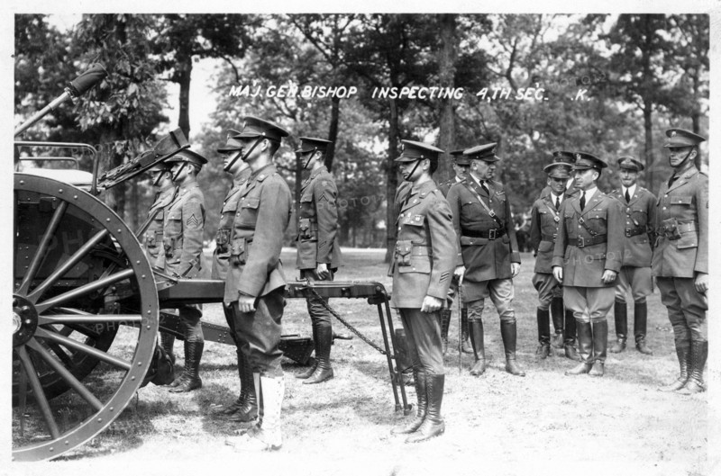 Major-General Bishop inspecting troops, Fort Sheridan, Illinois, USA, 1930. Artist: Unknown