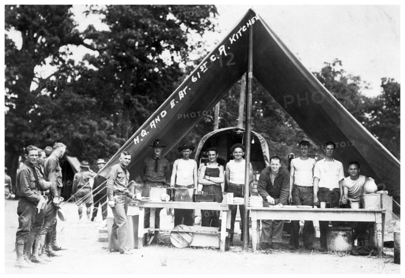 Field kitchen of E Battalion, 61st Cavalry Artillery, Fort Sheridan, Illinois, USA, 1920. Artist: Unknown