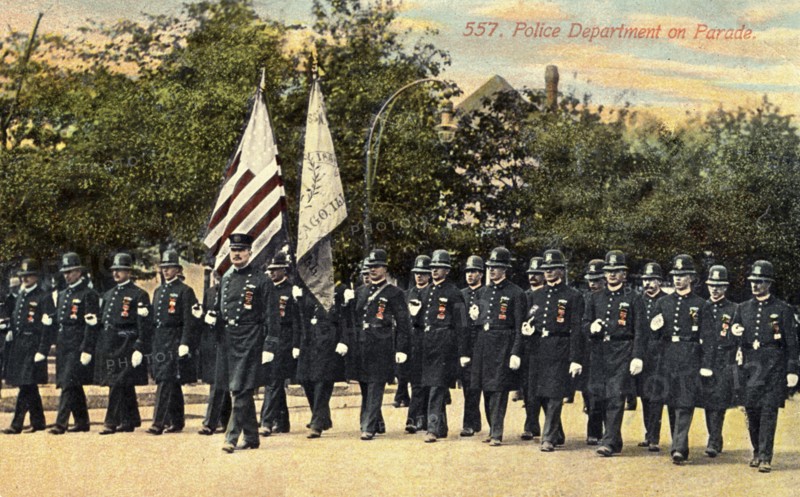 Chicago Police Department on parade, Chicago, Illinois, USA, 1910. Artist: Unknown