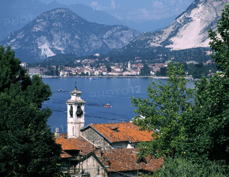 Lake Maggiore, Isola Bella Baveno in background, Italy.