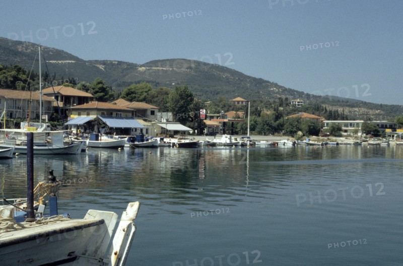 Harbour, Ligia, Lefkas, Greece.