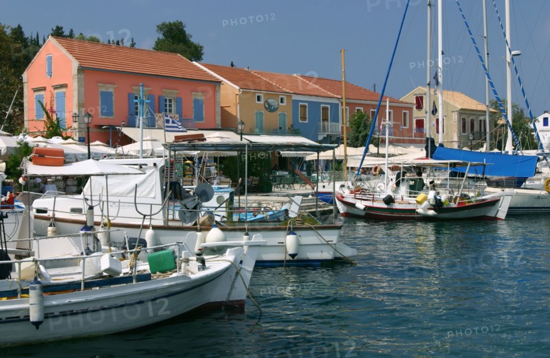 Fiskardo harbour, Kefalonia, Greece.