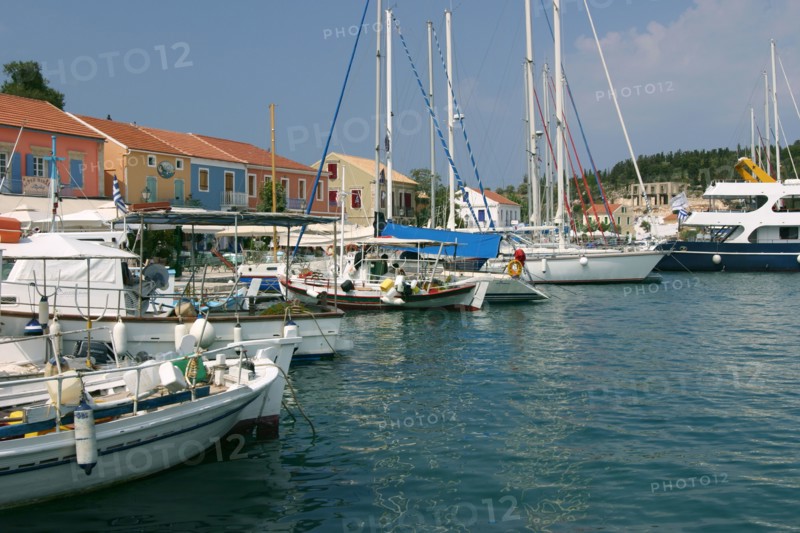 Fiskardo harbour, Kefalonia, Greece.