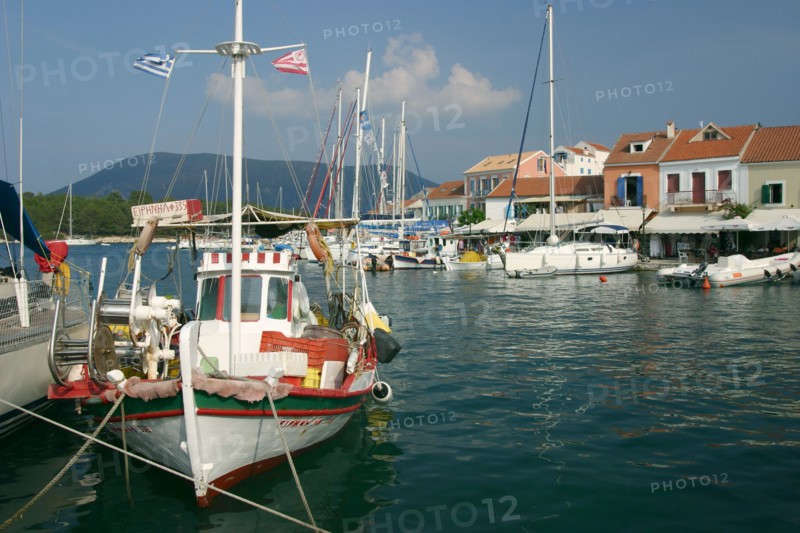 Fiskardo harbour, Kefalonia, Greece.