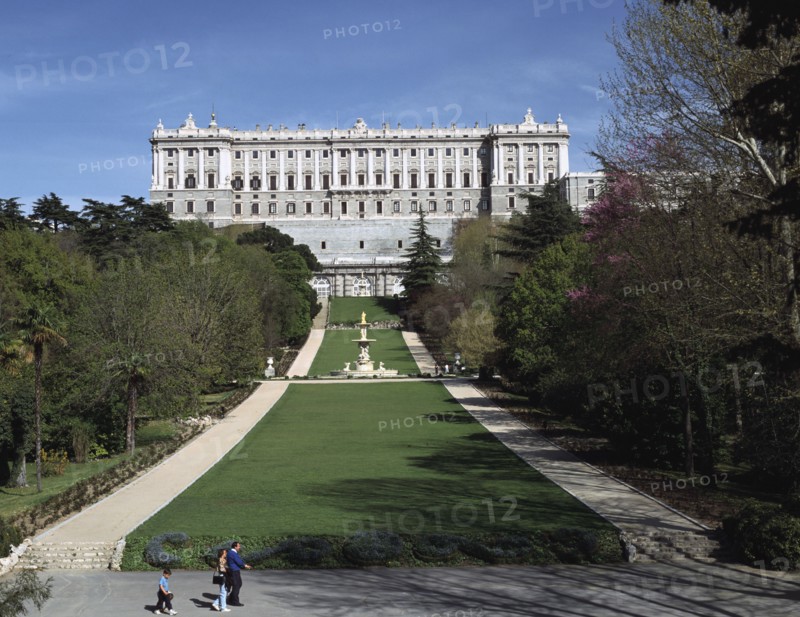 Palacio Real and Campo del Moro, Madrid, Spain.