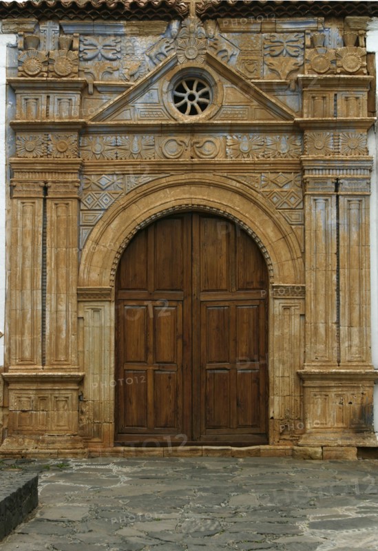 Door of the Iglesia de Nuestra Senora de la Regla, Pajara, Fuerteventura, Canary Islands.