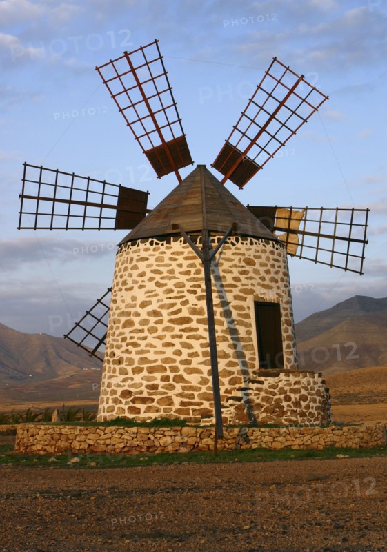 Windmill near Tefia, Fuerteventura, Canary Islands.