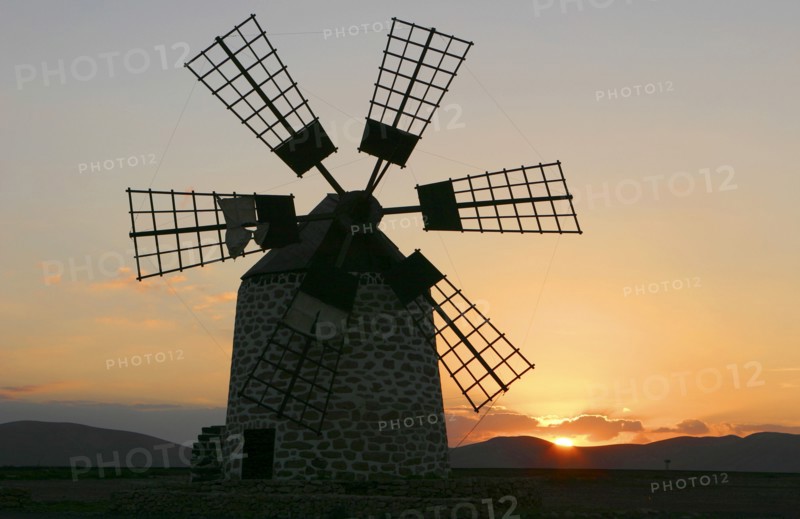 Windmill near Tefia, Fuerteventura, Canary Islands.