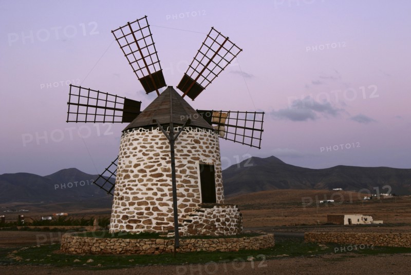 Windmill near Tefia, Fuerteventura, Canary Islands.