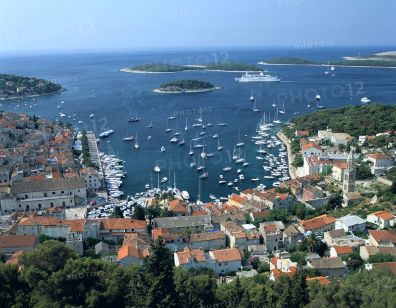Hvar town and harbour, Croatia.