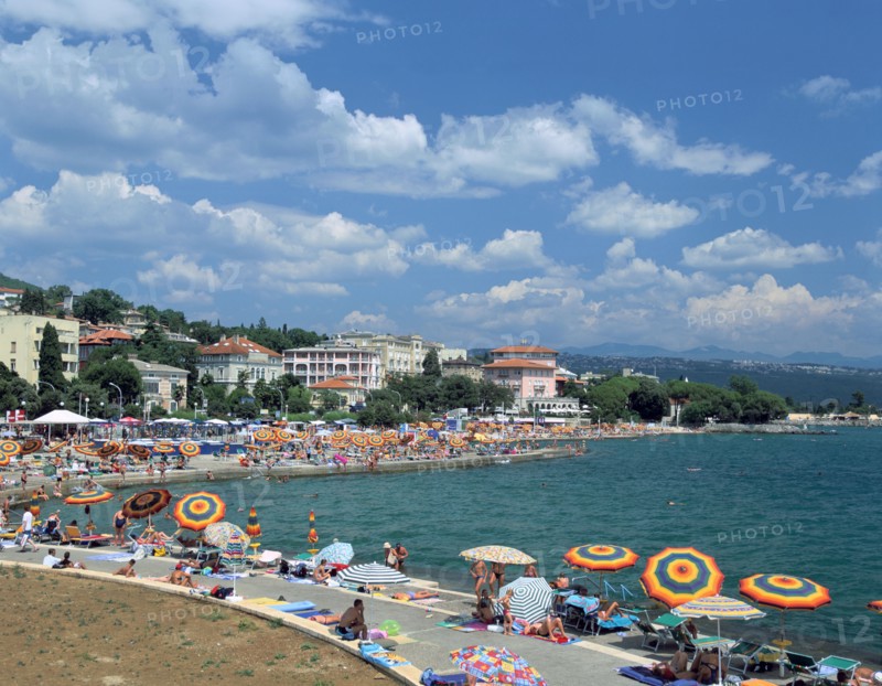 Beach scene, Opatija, Croatia.