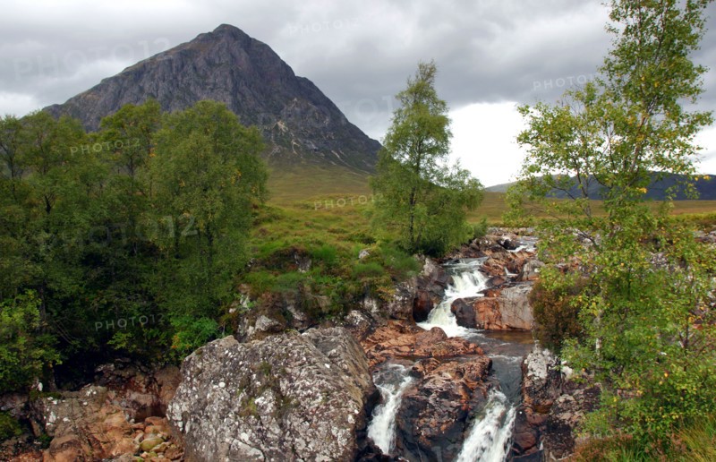 River Etive and Buachaille Etive Mor, Glencoe, Highland, Scotland.