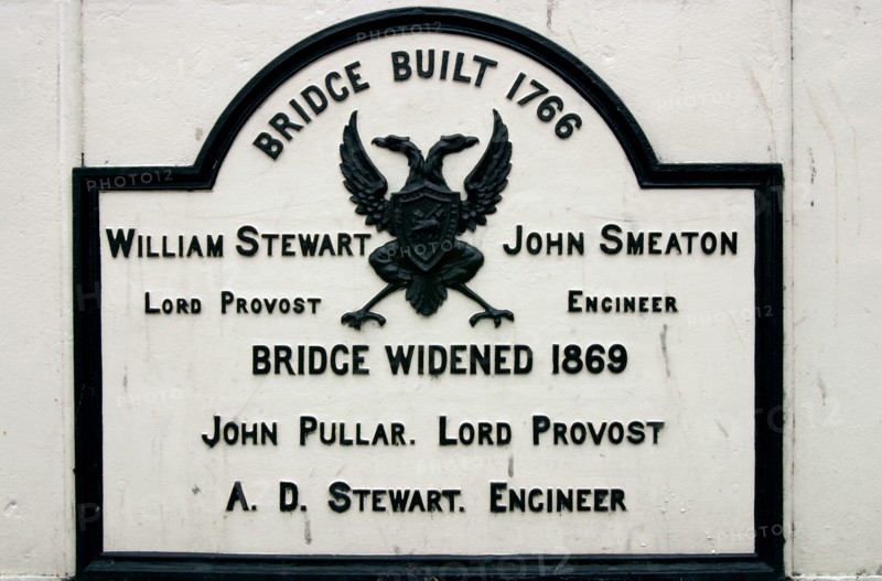 Old Bridge sign, Perth, Scotland.