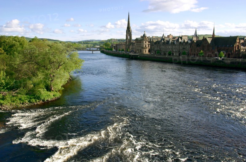 River Tay and Perth, Scotland.