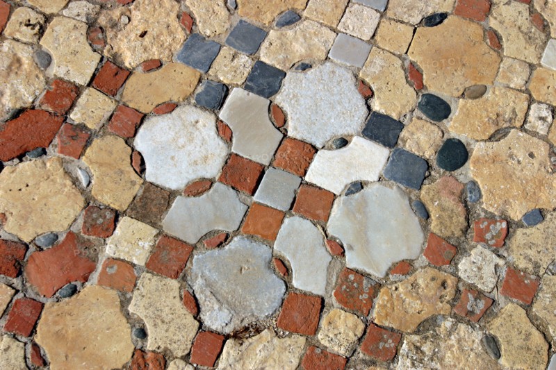 Mosaic pavement, Basilica of Ayios Philion, Dipkarpaz (Rizokarpaso), North Cyprus.