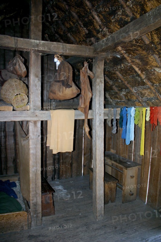 House interior, West Stow Country Park and Anglo-Saxon Village, Bury St Edmund's, Suffolk.