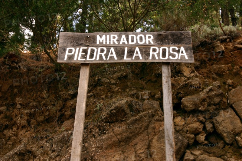 Mirador Piedra la Rosa, signpost, Tenerife, Canary Islands, 2007.