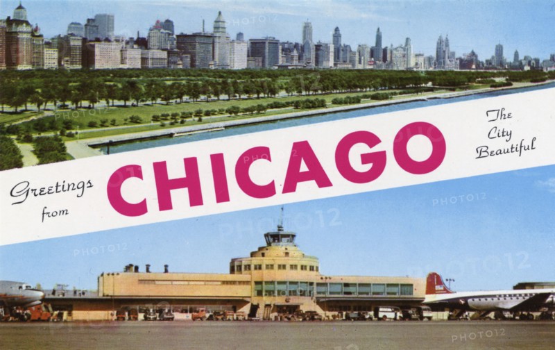 'Greetings from Chicago the City Beautiful', postcard, 1954. Artist: Unknown