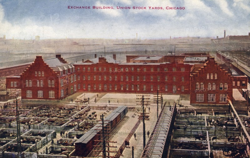 Exchange Building, Union Stock Yards, Chicago, Illinois, USA, 1915. Artist: Unknown