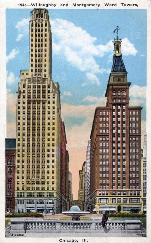 Willoughby and Montgomery Ward Towers, Chicago, Illinois, USA, 1934. Artist: Unknown