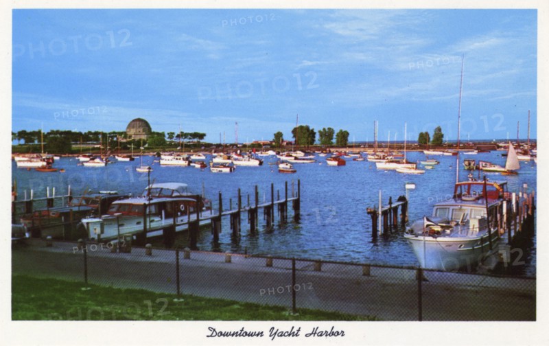 Chicago's downtown yacht harbour and lagoon, Illinois, USA, 1956. Artist: Unknown