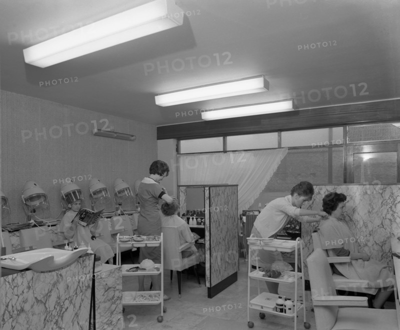Hairdressers at work, Armthorpe, near Doncaster, South Yorkshire, 1961. Artist: Michael Walters