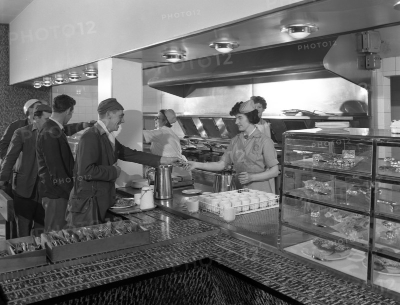 Steelworks canteen, Park Gate, Rotherham, South Yorkshire, 1964. Artist: Michael Walters