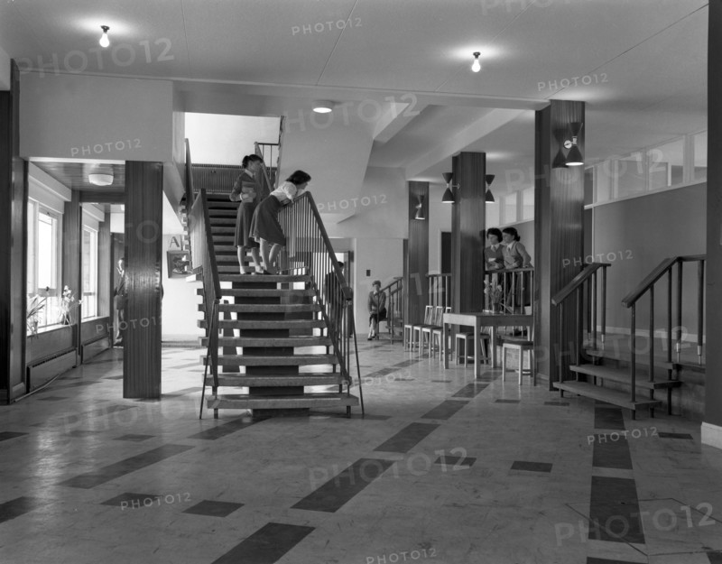 Pupils talking on a stairway, Tapton Hall Secondary Modern School, Sheffield, South Yorkshire, 1960. Artist: Michael Walters
