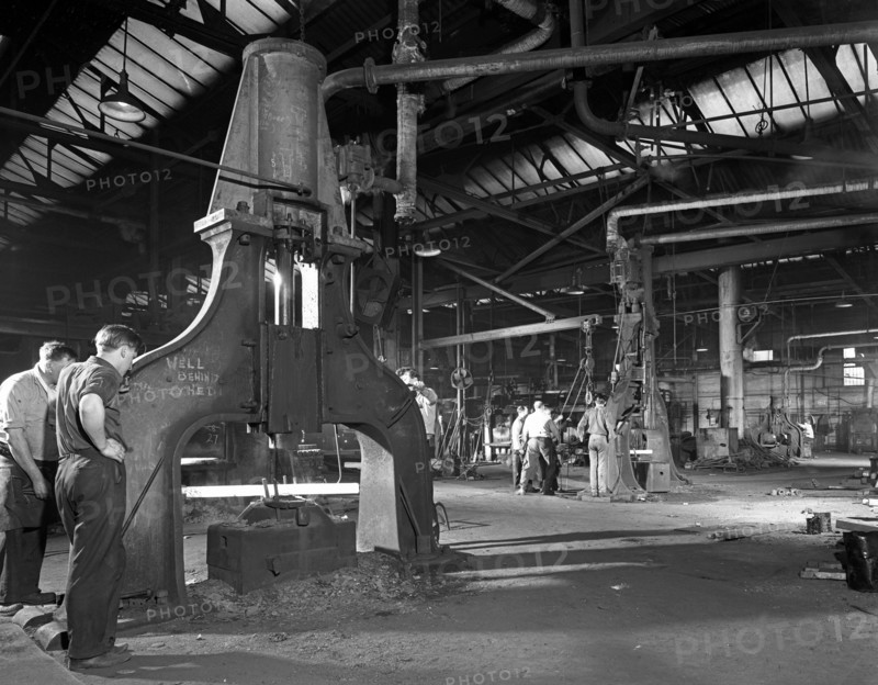 Forge in action at Edgar Allen's steel foundry, Sheffield, South Yorkshire, 1963. Artist: Michael Walters