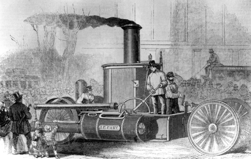 Steam fire engine, New York, USA, 1858. Artist: Unknown