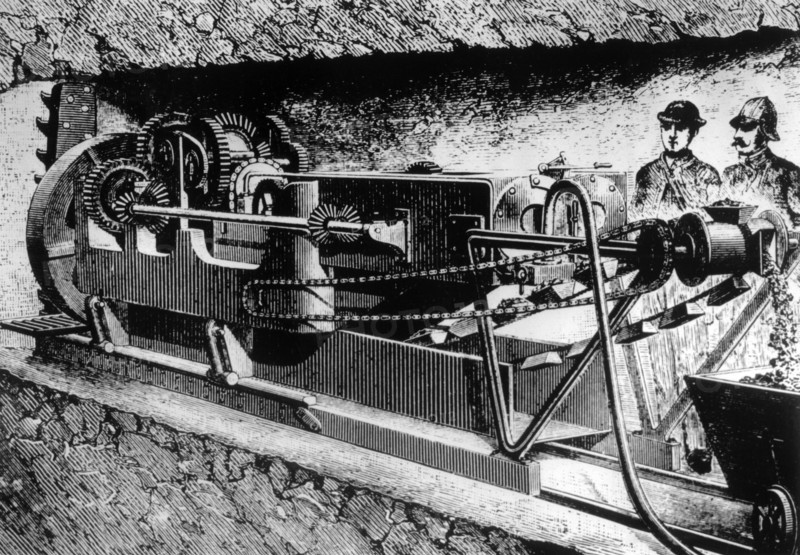 Digging a Channel Tunnel, 19th century. Artist: Unknown