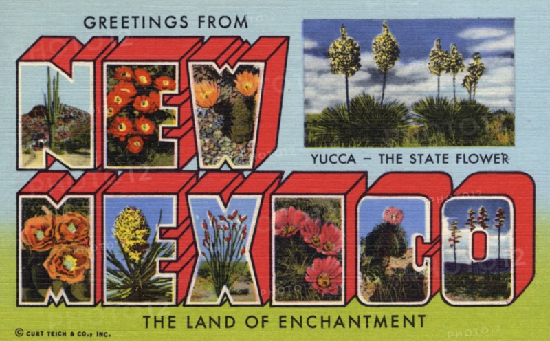 'Greetings from New Mexico, the Land of Enchantment', postcard, 1959. Artist: Unknown