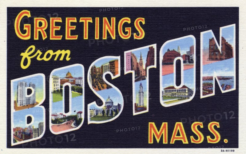 'Greetings from Boston, Massachusetts', postcard, 1933. Artist: Unknown