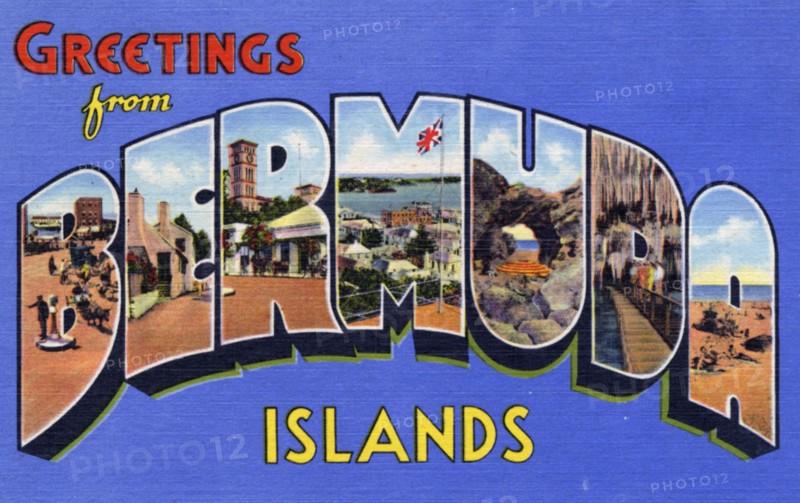 'Greetings from Bermuda', postcard, 1935. Artist: Unknown