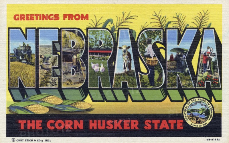 'Greetings from Nebraska, the Corn Husker State', postcard, 1946. Artist: Unknown